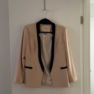 Anthropologie Peach Embroidered Blazer